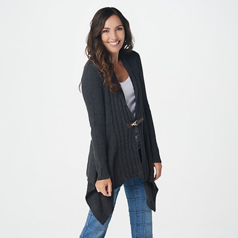 DENIM AND COMPANY CARDI CHARCOAL